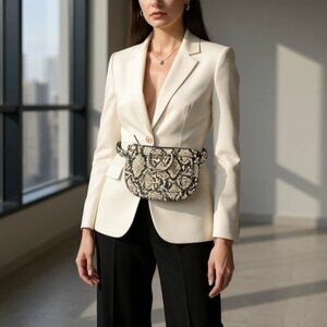 ZARA Trafaluc Belt Bag Faux Snakeskin Adjustable Belt 5”x 8” Animal Print